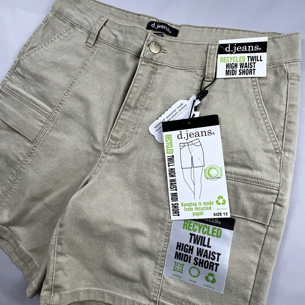 D. Jeans High Waisted Midi Shorts Size 12 NWT